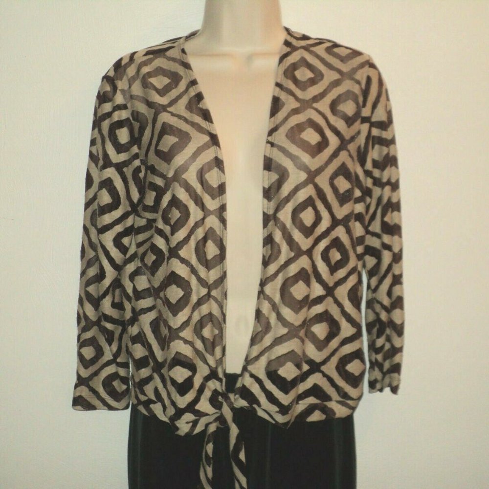 Chico's Travelers Size 1, M Brown Sheer Wrap Top